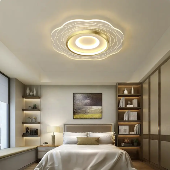 Светодиодная люстра Цветочек PJ827WG (Бело-золотая) 40см Винница