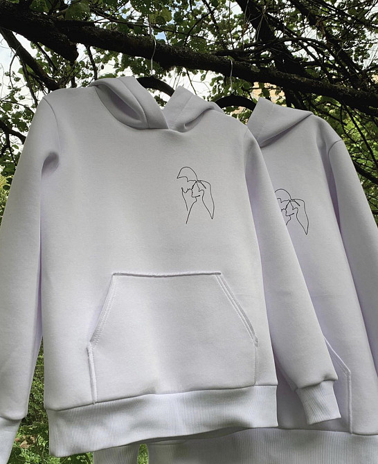 Парні толстовки з АБСТРАКТНИМ ПРИНТОМ з капюшоном і кишенькою для хлопця та дівчини Чернівці - фото 1