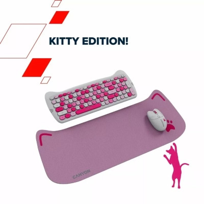 Комплект Canyon HSET-W6 Kitty Edition Wireless UA Pink (CNS-HSETW6PK) Вінниця - фото 7