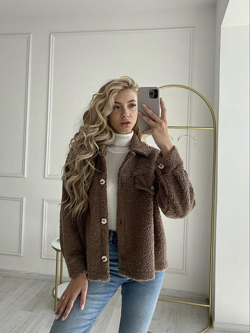 Женская теплая рубашка из мягкой овчины Тедди. Шоколад Одесса - изображение 19