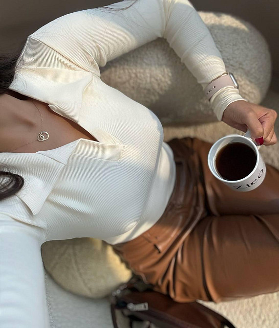 Женский базовый теплый гольф Рубчик на флисе с начесом Молочный, 44/46 Одесса - изображение 2