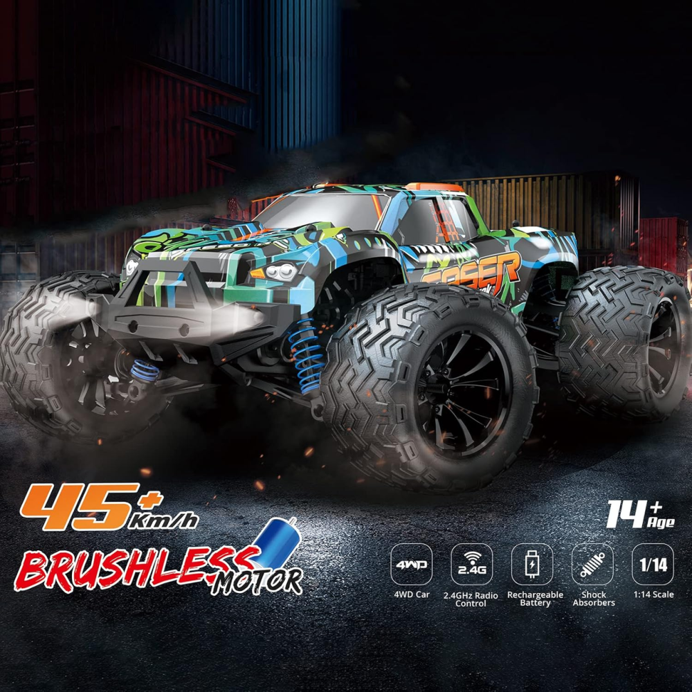 Монстр-трак RC машина GoolRC 1:14 🚗 безщіткова 4WD, 40 км/год, 2.4GHz, позашляховий монстр-трак на пульті Київ - фото 5