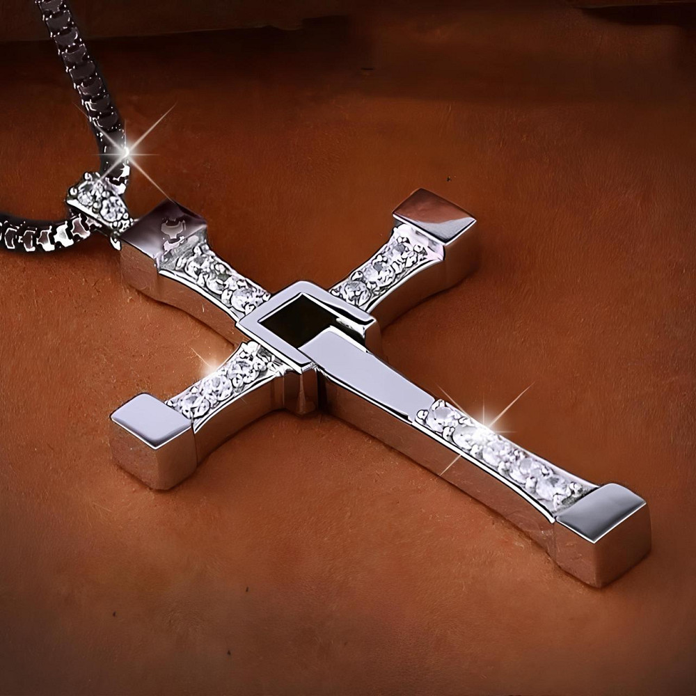 Хрестик Форсаж RESTEQ Домінік Торетто срібло 30% фіаніти хрест із фільму Форсаж рухомий хрест стильний чоловічий кулон Київ - фото 3