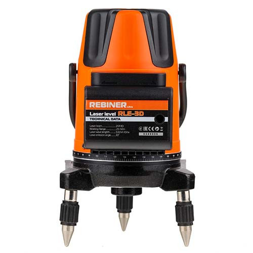 Лазерний рівень Rebiner RLE-3D (3 промені, зелений діод) — Гарантія 36 міс, Литва Львів - фото 3