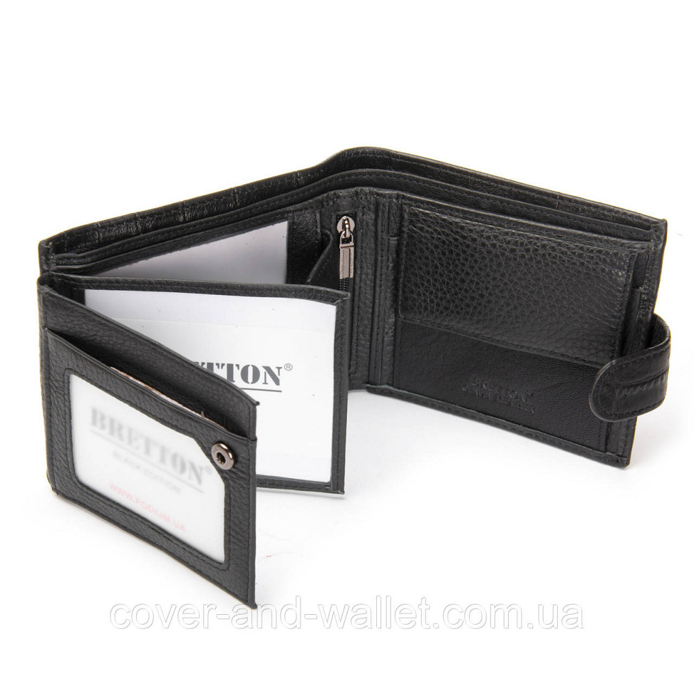 Модний чоловічий гаманець із натуральної шкіри з фактурою рептилії BRETTON Київ - фото 6