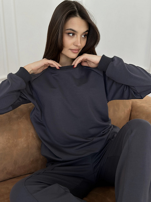 Свитшот женский однотонный Графитовый 46/48 Харьков - изображение 2