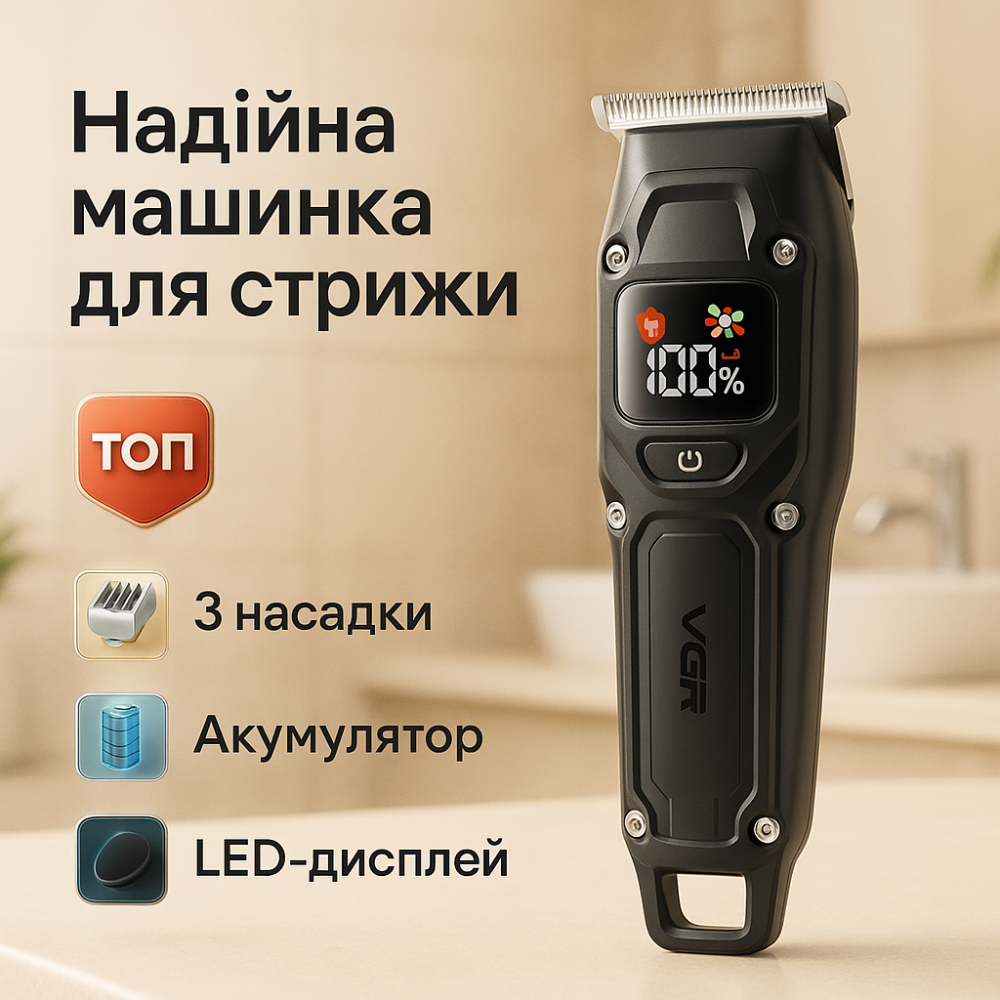 Машинка для стрижки VGR V-964. Цвет: черный FB-61 Львов - изображение 12