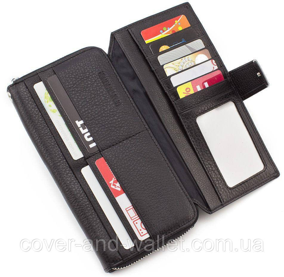 Чоловічий шкіряний гаманець клатч чорного кольору ST 228 Київ - фото 4
