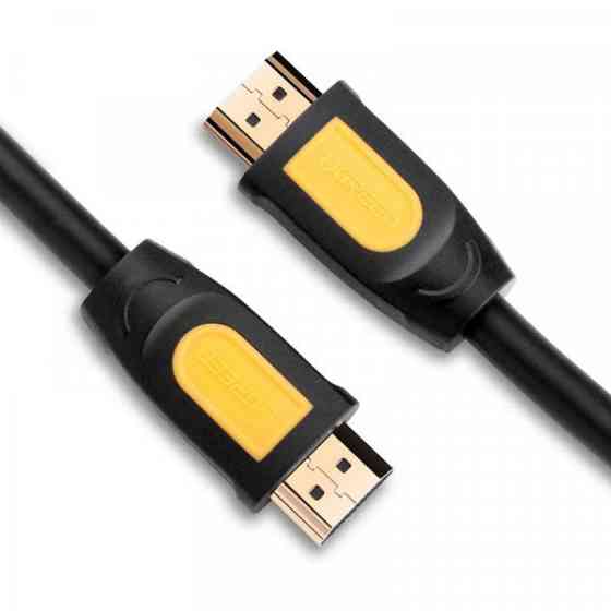 Кабель HDMI M - M, 5.0 м, V1.4 Round Cable 4K, HD101 UGREEN Чорний+Жовтий (10167) Київ