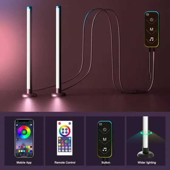 Светодиодные панели 25 см 2шт RGB с APP Smart от USB и пультом Коломия