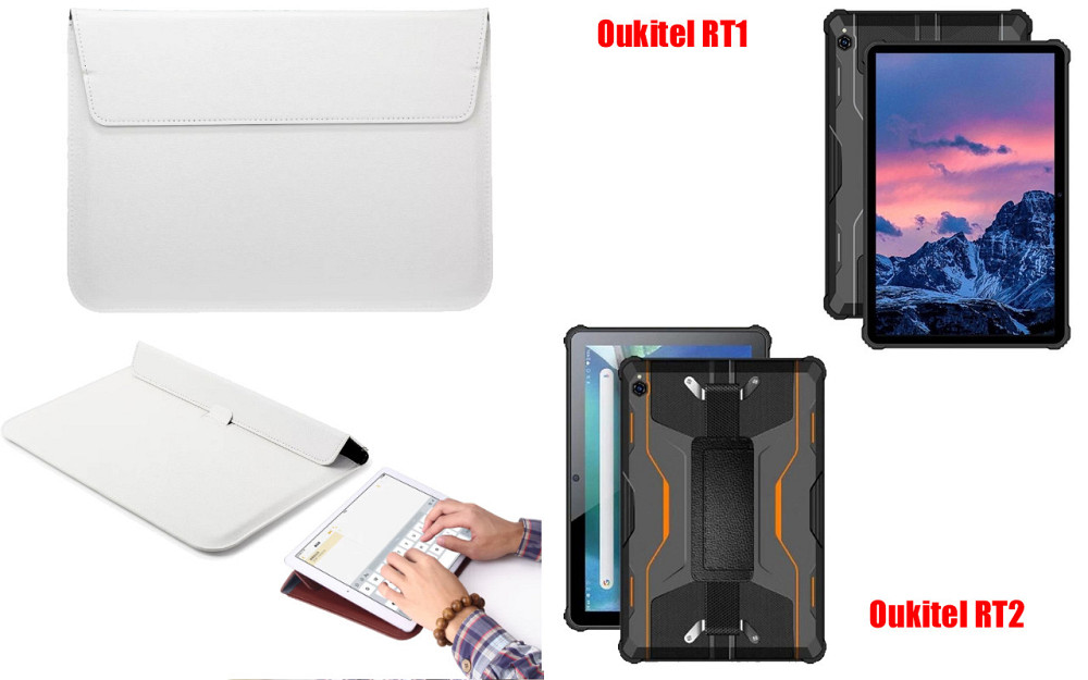 Чехол-конверт VitoCase для Oukitel RT1, Oukitel RT2, с функцией подставки для планшета Белый Киев - изображение 1