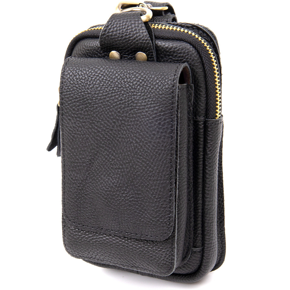 Сумка унісекс на пояс на одне відділення Vintage 20418 Чорна Київ - фото 10