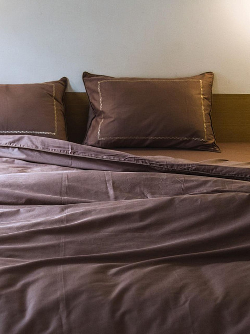 Ecotton Комплект постільної білизни Ecotton Євро з вишивкою та кантом Stucco в чохлі для зберіг Коломыя - изображение 4