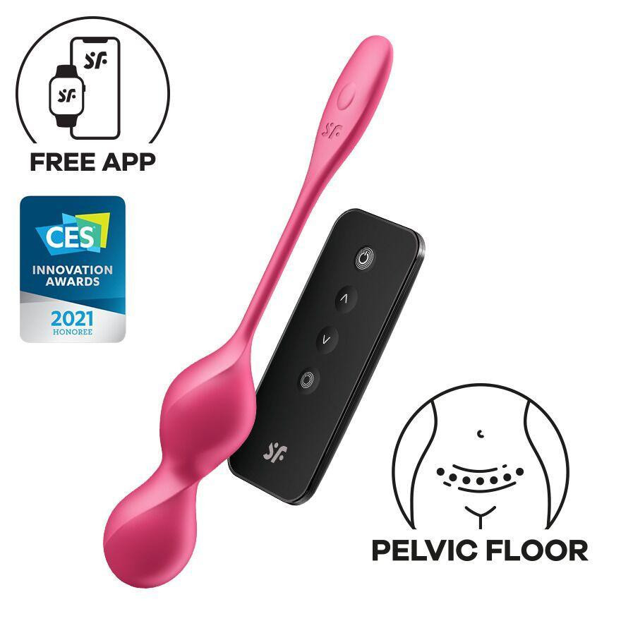 Вагінальні смарт-кульки з вібрацією Satisfyer Love Birds 2 Connect App Red, 86 г, пульт ДК Sex Aura Київ - фото 1