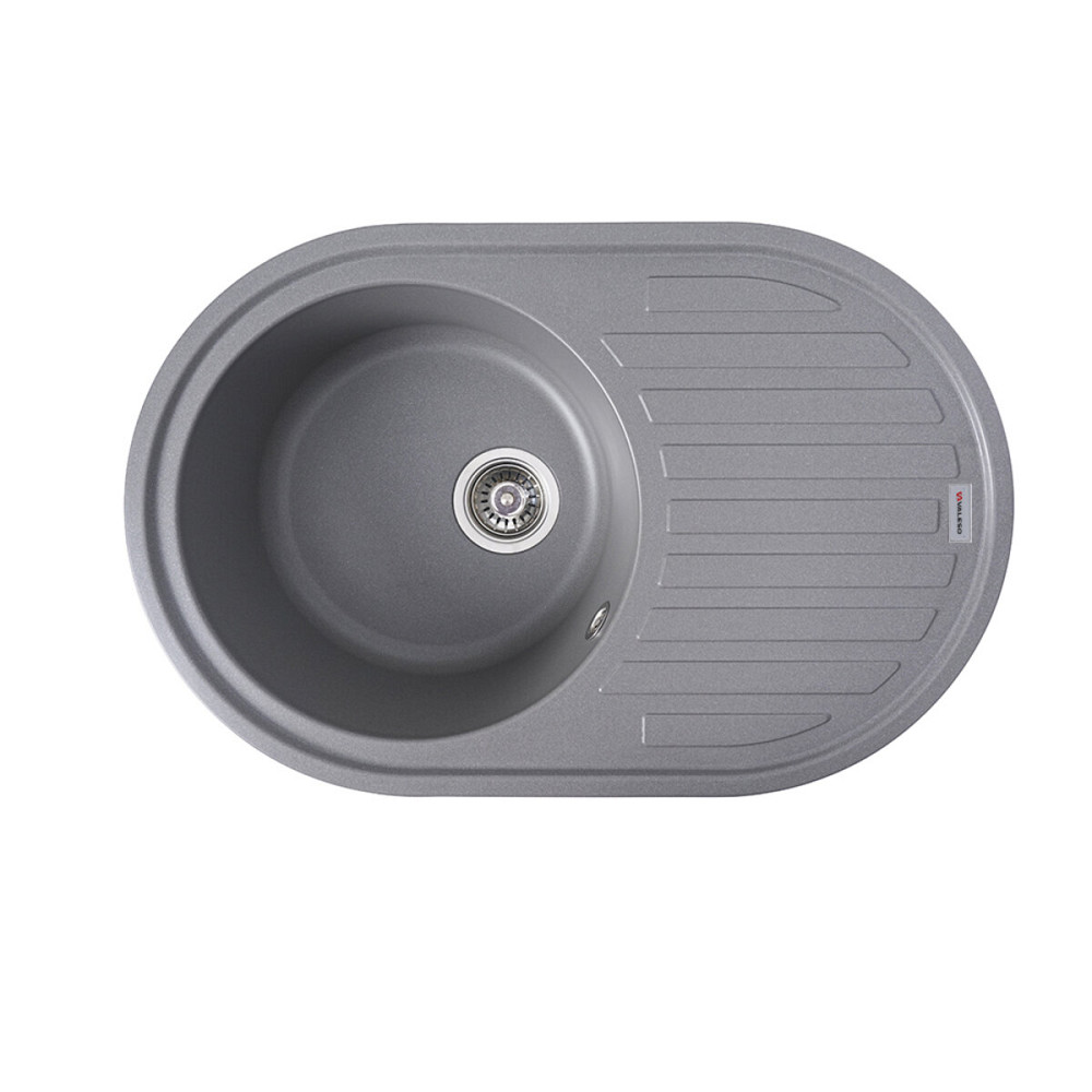 VALESO Гранітна мийка для кухні VALESO LIRA 7750 матова Сірий мусон Коломия - фото 4