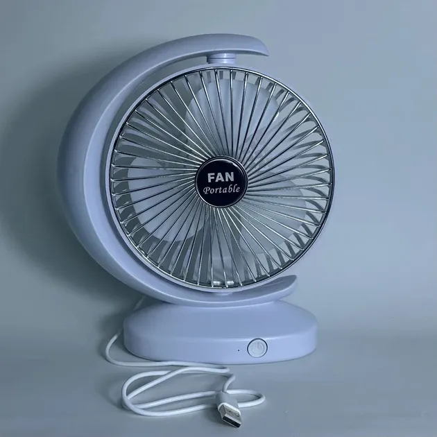 Настольный поворотный  аккумуляторный вентилятор  1200мАч, 7 часов работы,3 скорости, поворот на 360° Одесса - изображение 1