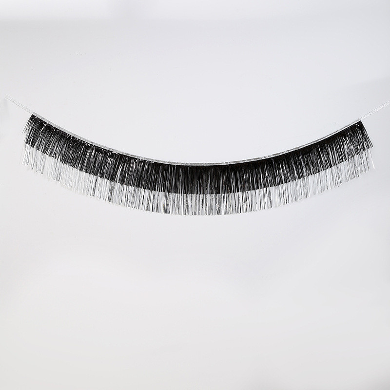 Гірлянда дощик на фотозону 175 на 35 см чорно-сріблястий Київ - фото 1