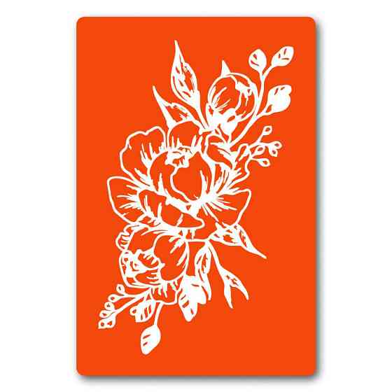 Трафарет для био-тату Цветы fx101-24*34см, размер 24х34 см Винница