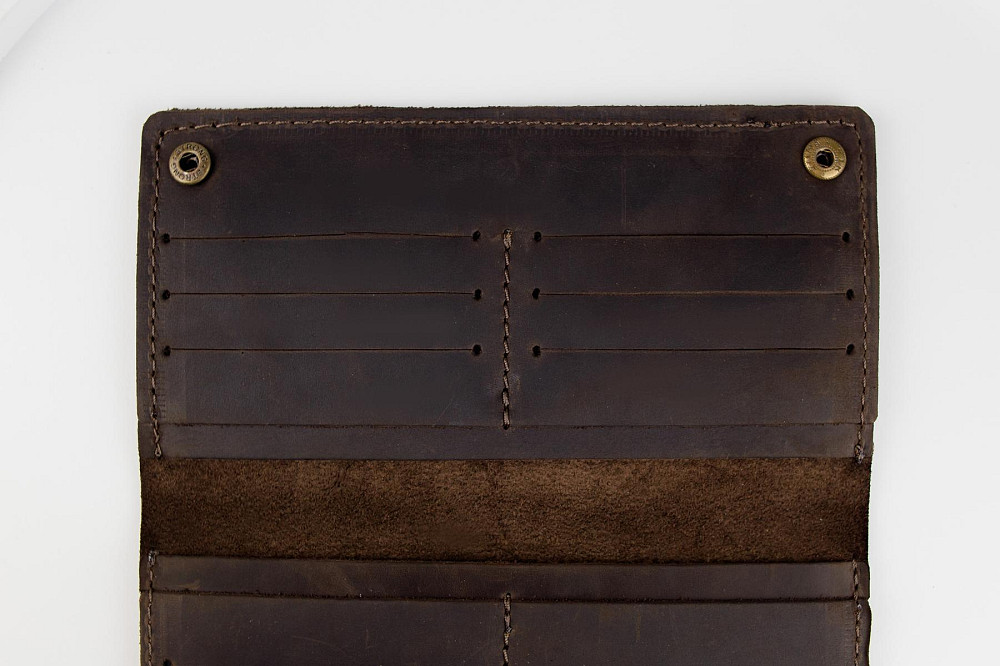 Чоловіче портмоне Skill із натуральної шкіри Crazy Horse SH105 (Темно-коричневий) Суми - фото 8