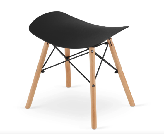 Табурет Leobert Corfu вигнутий у скандинавському стилі чорний Київ