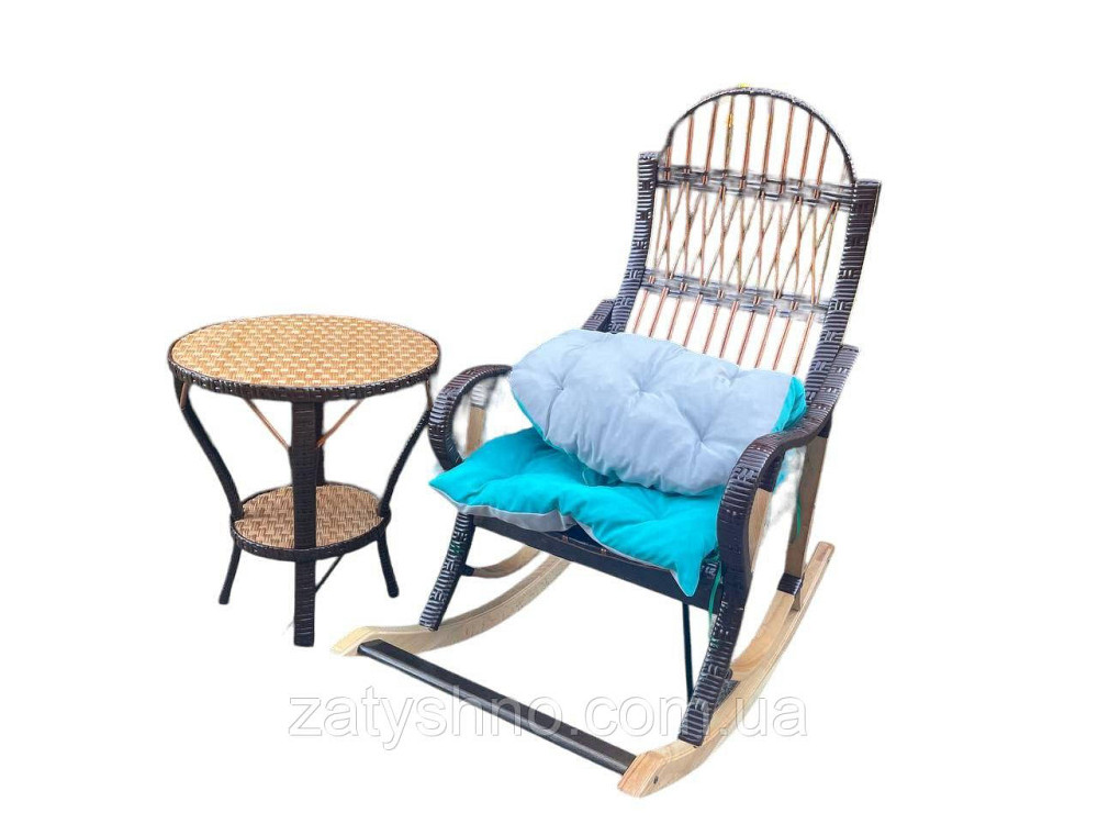 Комплект мебели плетеной из лозы кресло-качалка со столиком Киев - изображение 9