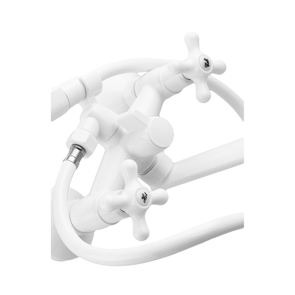 Смеситель для ванны Plamix Pablo -140 EURO SET White (со шлангом и лейкой) (PM0670) Киев - изображение 2