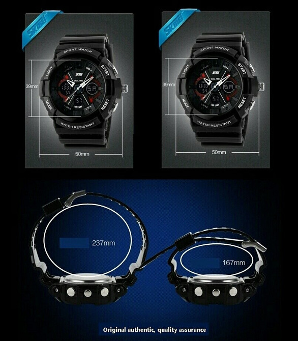 Чоловічий спортивний годинник Skmei 0966 (Чорний) Вінниця - фото 6