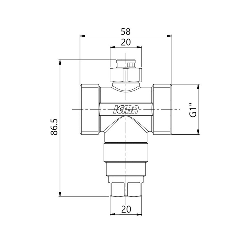 Клапан антифриз Icma No609 1" для теплових насосів 90609AF06 Київ - фото 2