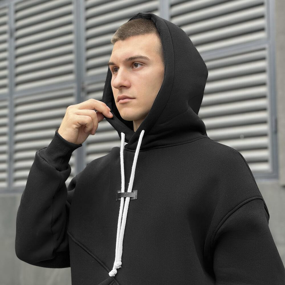 Чорний чоловічий спортивний костюм осінь/зима з капюшоном Pobedov Space Київ - фото 4