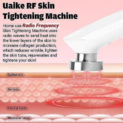 РФ-ліфтинг апарат Uaike RF для підтяжки шкіри обличчя та тіла, радіочастотний пристрій для омолодження, 3 рівні, 2 насадки Київ - фото 17