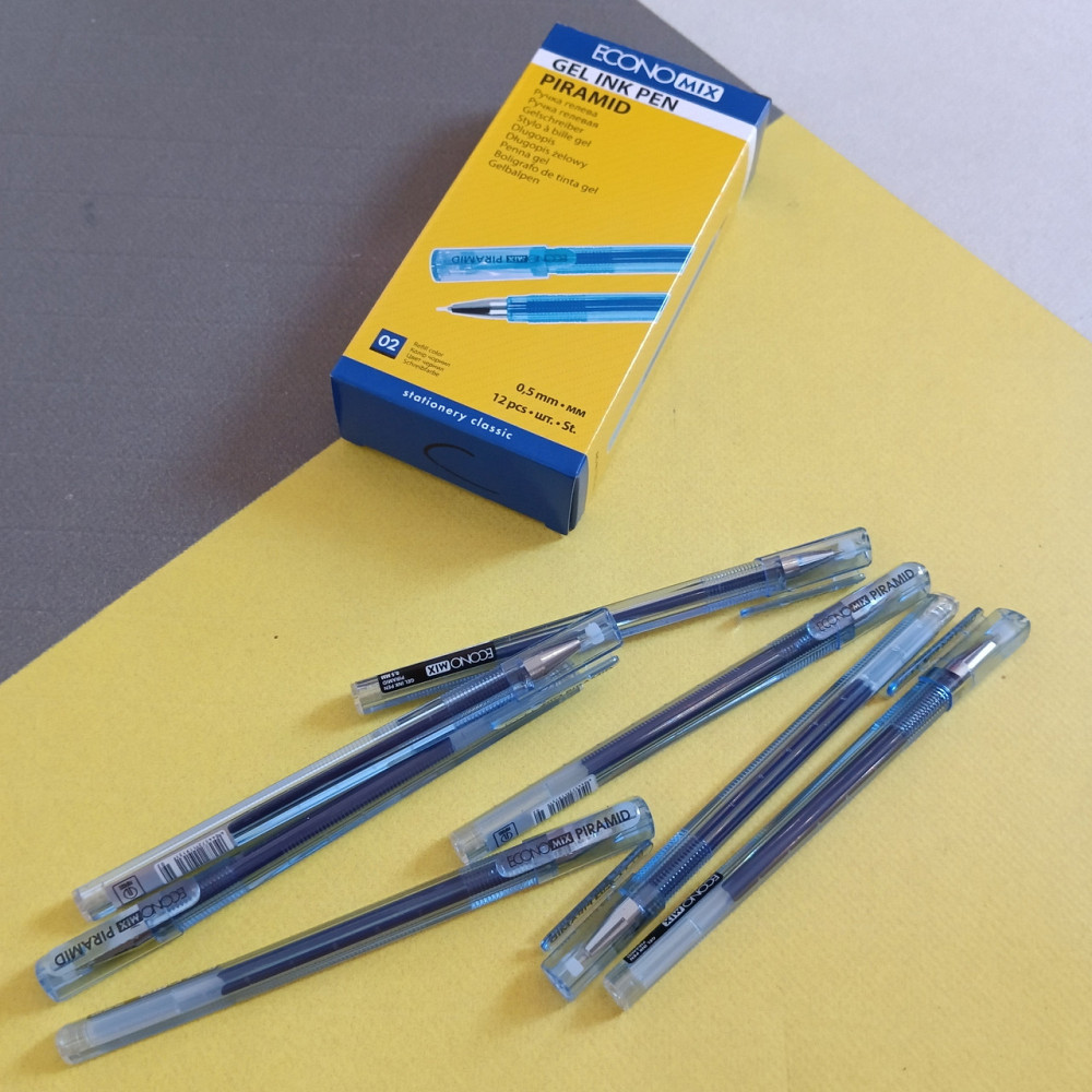 Ручка синя гелева ECONOMIX Piramid Киев - изображение 1
