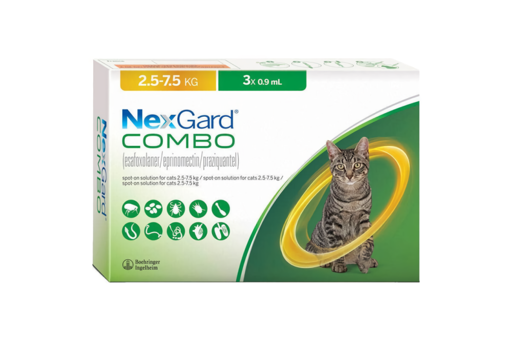 NexGard Combo (НексГард Комбо) Капли от блох клещей и гельминтов для кошек 2.5 - 7.5 кг (L) №1 пипетка 0.9 мл Винница - изображение 2