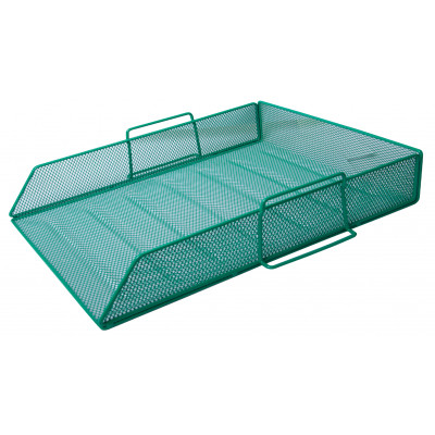 Лоток для паперів Buromax горизонтальний, металевий, зелений (BM.6254-04) Вінниця - фото 1