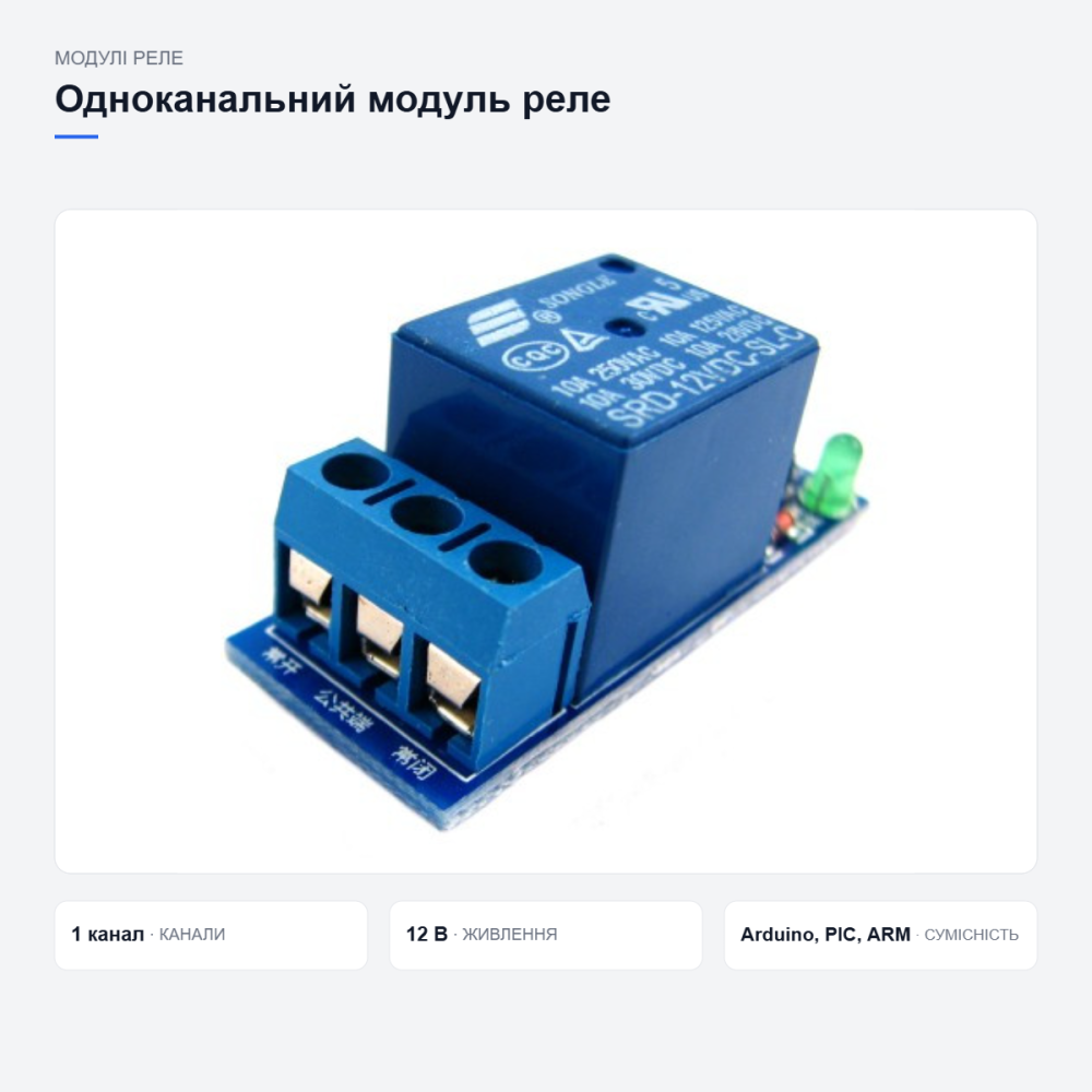 Одноканальний модуль реле для автоматики Київ - фото 10