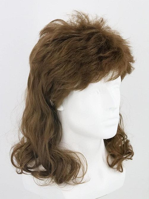 Коричневый ретро парик mullet LeMarnia в стиле 70-х 80-х для мужчин, женщин, термостойкий 30 см, для Хэллоуина Киев - изображение 2