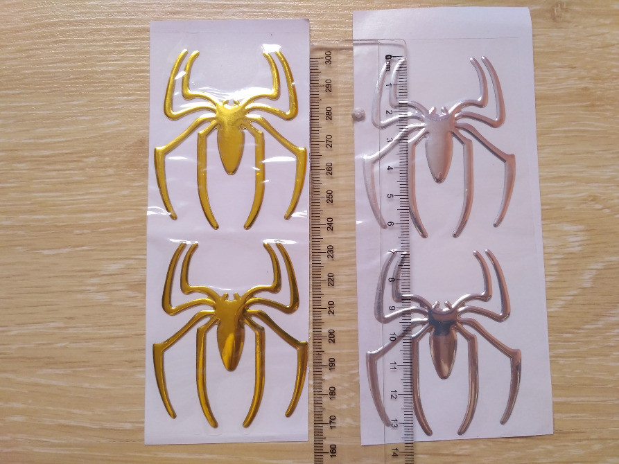 Наклейка на авто Паук 1 пара выпуклая Золото Киев - изображение 3