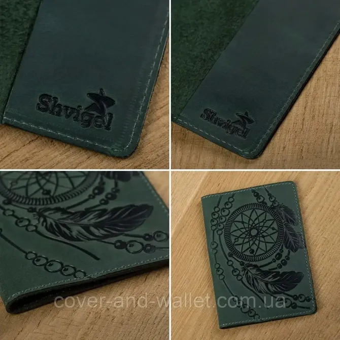 Вінтажна шкіряна обкладинка на паспорт з тисненням Ловця Снов (dreamcatcher) SHVIGEL Київ - фото 9