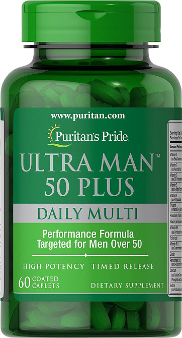 Мультивитаминный комплекс для мужчин старше 50 лет Puritan's Pride Ultra Vita Man™ 50 Plus 60caplets Луцк - изображение 1