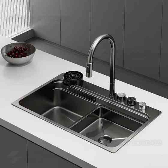 Мийка Zerix ZH7548-SET-03 Nano-Black з вбудованим змішувачем з нерж. сталі   ( ZM5577 ) 38656 Харків