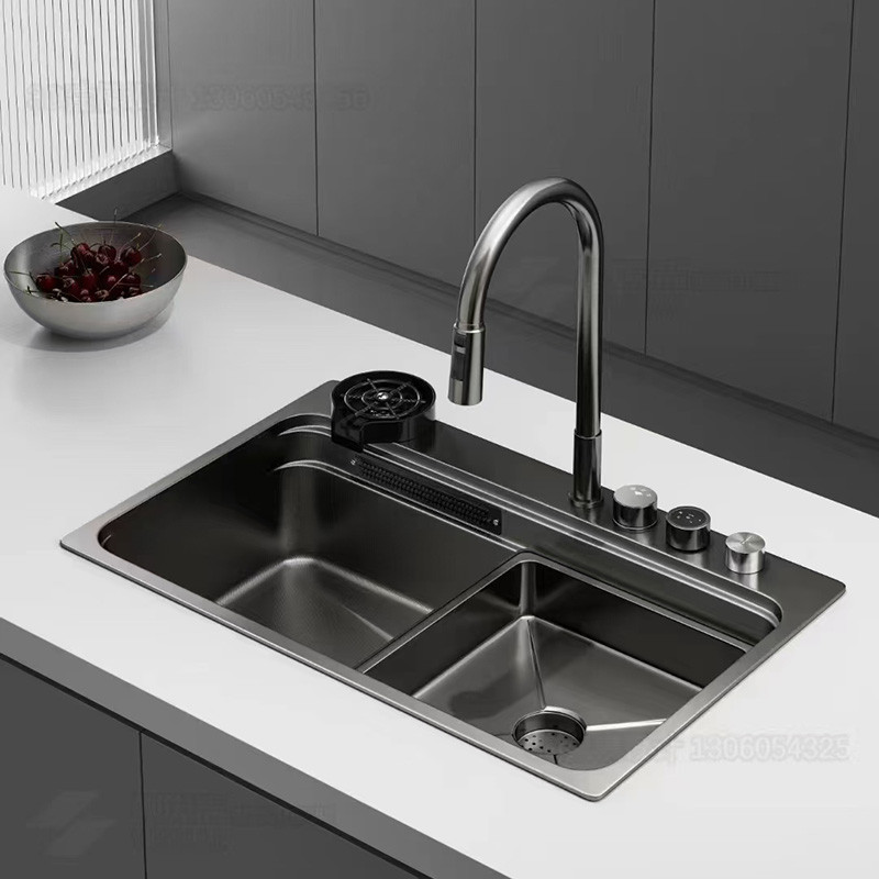 Мийка Zerix ZH7548-SET-03 Nano-Black з вбудованим змішувачем з нерж. сталі   ( ZM5577 ) 38656 Харьков - изображение 4