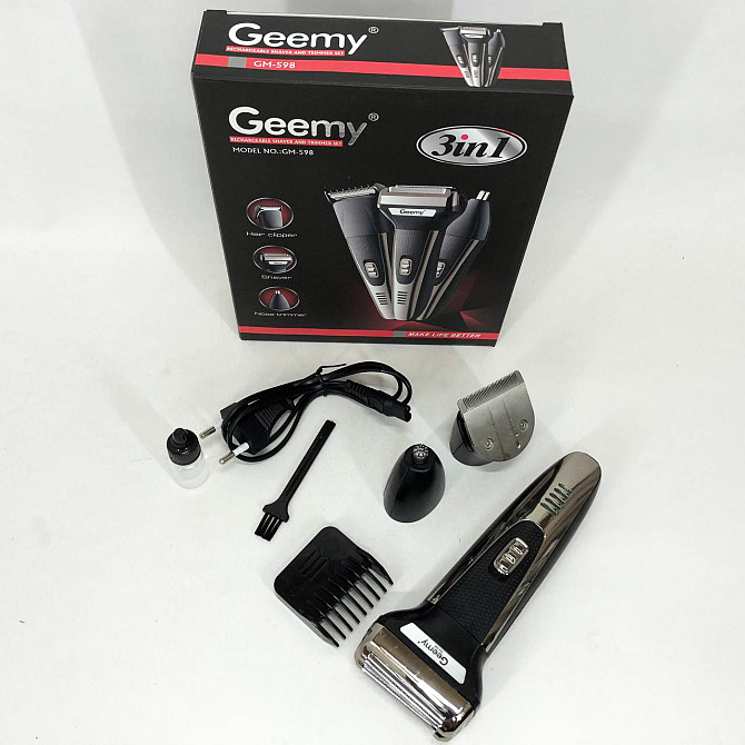 Электробритвы для мужчин SHAVER GEMEI GM-598, Триммер беспроводной, Мужская электробритва для бритья HN-65 Киев - изображение 10