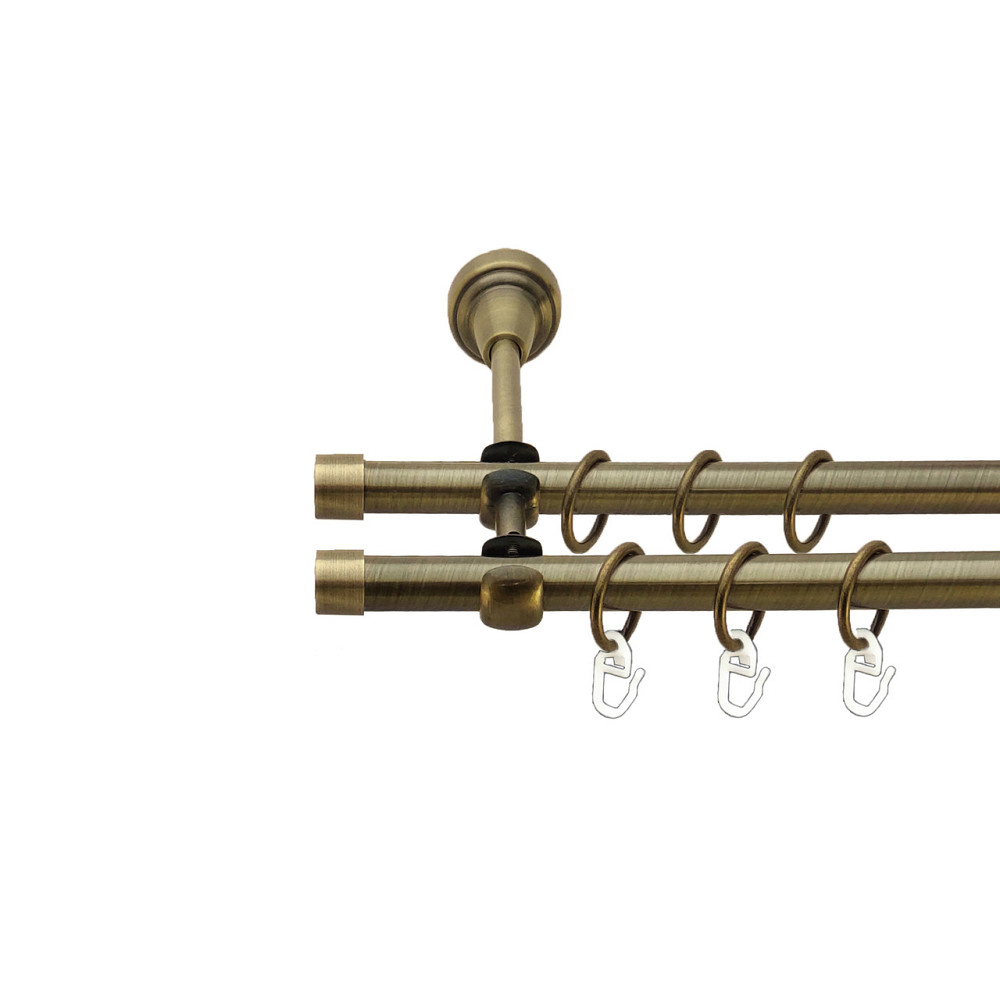 Карниз Orvit Заглушка металевий дворядний відкритий Антик 16\16 мм 300 см (7318545) Львов - изображение 1