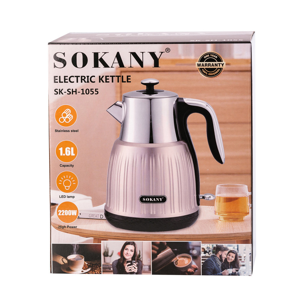 Sokany Електрочайник Sokany 1.6 літрів рожевий металік Коломыя - изображение 4