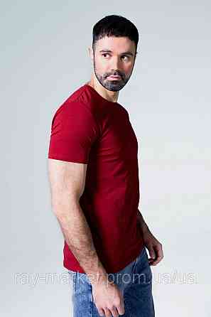 Футболка базовая Ray Premium Fit мужская бордовая (U0102-Burgundy) 3XL Київ