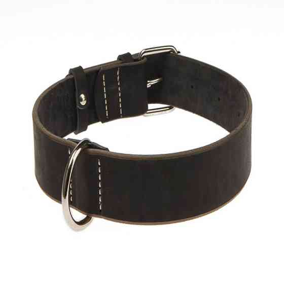 Нашийник 5355 35мм "Класик преміум" шкіряний Синій Вінниця