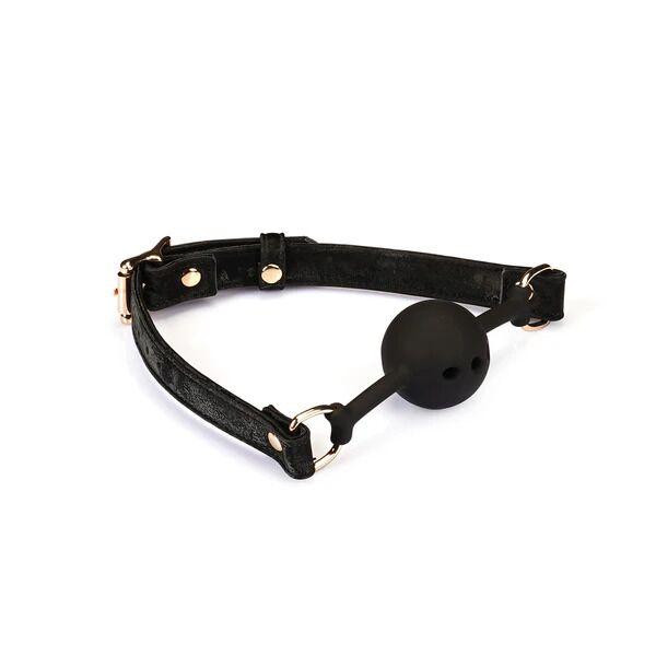 Воздухопроницаемый кляп Liebe Seele Boudoir Amor Ball Gag Black, силиконовый шарик, диаметр 4,3 см Sex Aura Киев - изображение 3
