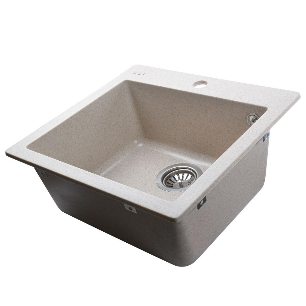 Гранитная мойка Globus Lux AOSTA песчаный 490x455мм-А0004 (000023574) Киев - изображение 2
