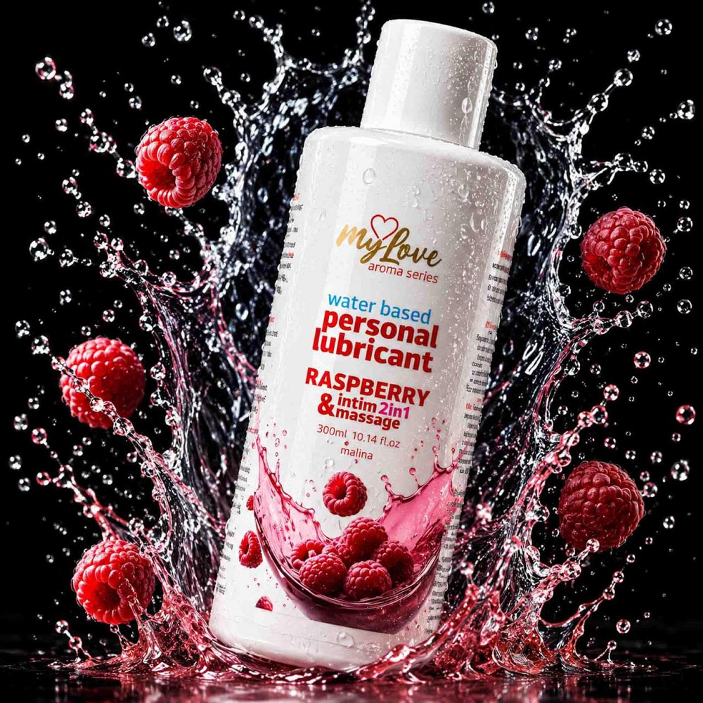 2в1 лубрикант та масажний гель - MyLove Aroma Series Intim&Massage Raspberry, 300 мл Sex Aura Київ - фото 2
