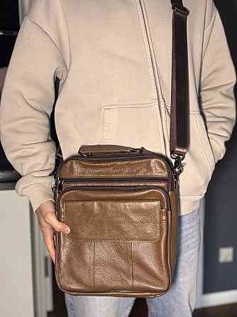 Чоловіча сумка з ручкою для перенесення в руці з натуральної шкіри Vintage 23025 Світло-коричневий Київ