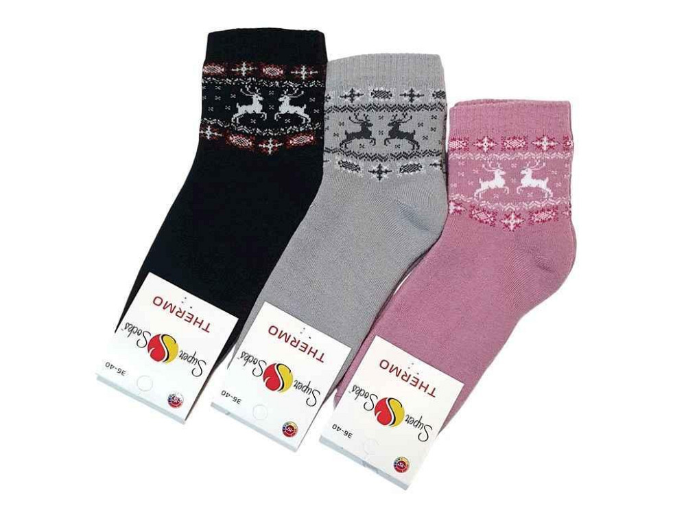 Шкарпетки Олені S_128 р.36-40 12пар ТМ SUPER SOCKS Київ - фото 1